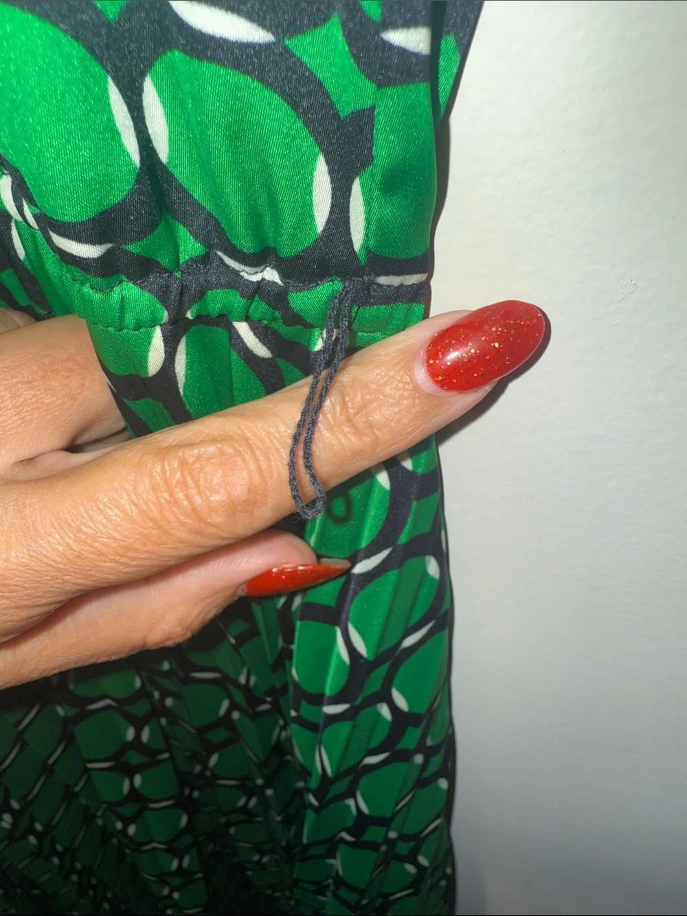 Michael Kors Green & Black Geometric Midi Dress
